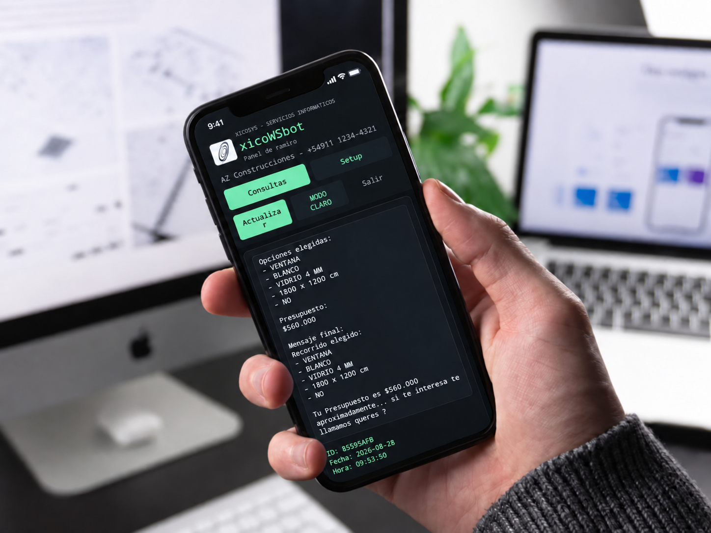 xicoWSbot, asistente automático personalizado para AZ Construcciones